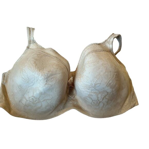 Cacique Lightly‎ Lined Balconette Bra Size 42 DD Beige Lace Nude Beige Underwire - Picture 2 of 7